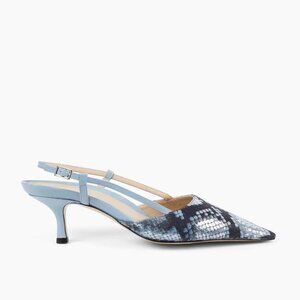 Brand New Python Leather Slingback Pumps